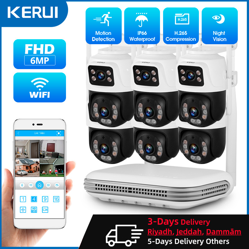 Home Security No Wifi Needed - KERUI Waterproof 6MP HD Wireless Dual