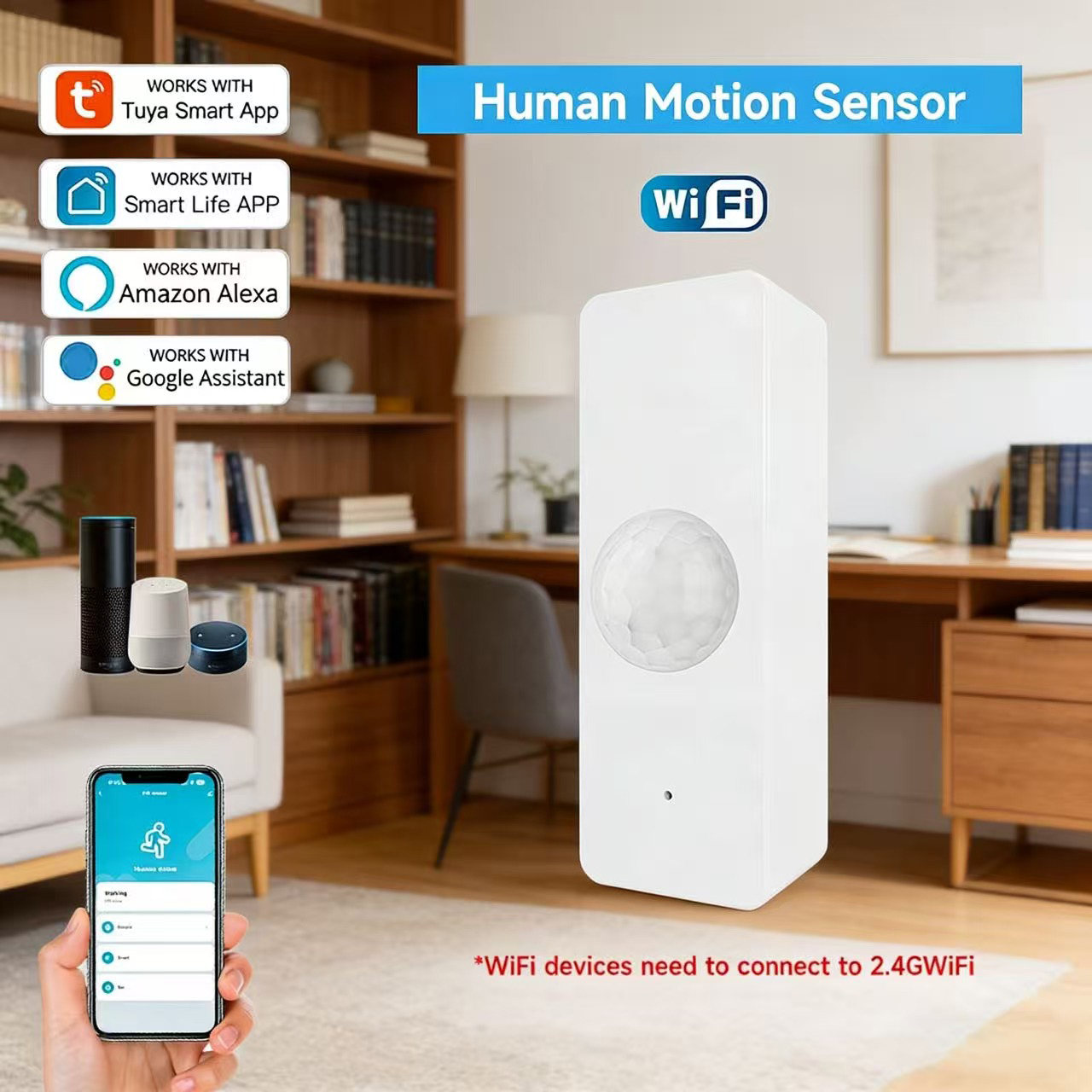 Home Security Alexa - WiFi Smart PIR Motion Sensor Tuya