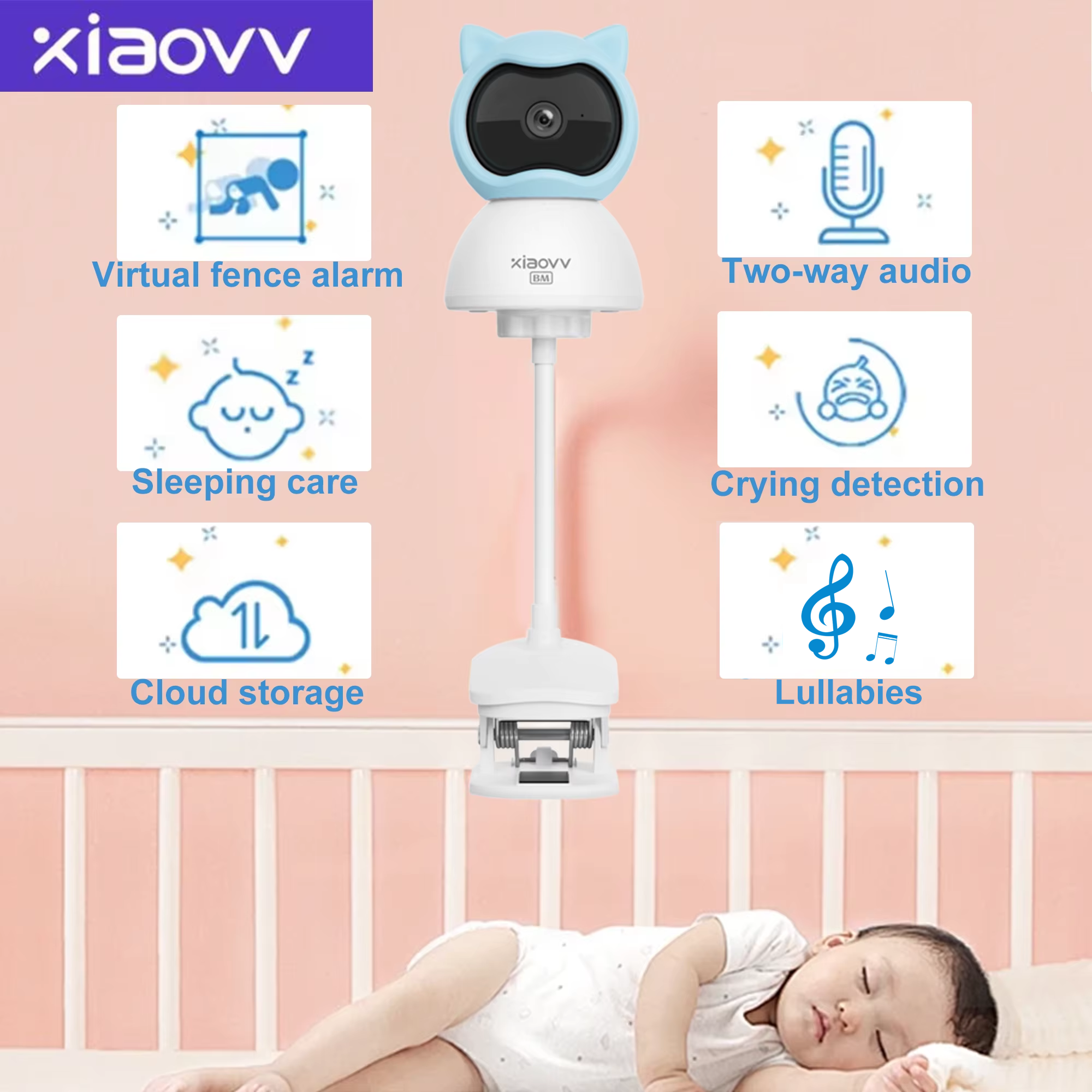 Home Security No Wifi Needed - 4MP WiFi xiaovv indoor Baby Monitor