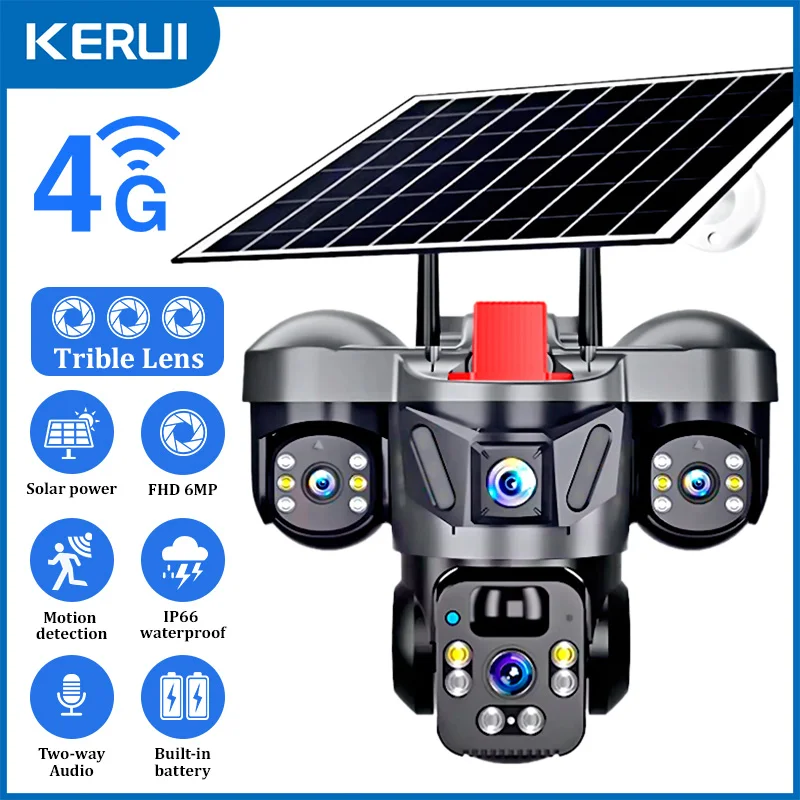Home Security No Wifi Needed - KERUI Outdoor PTZ 6MP 4G SIM