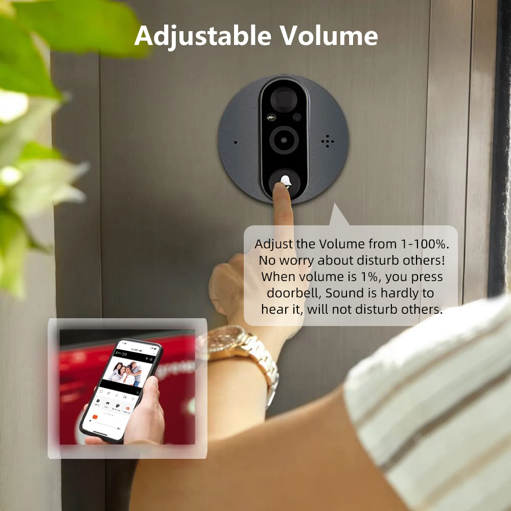 3MP WiFi Smart Tuya Peephole 5 - Home Security No Wifi Needed ulasan dan harga