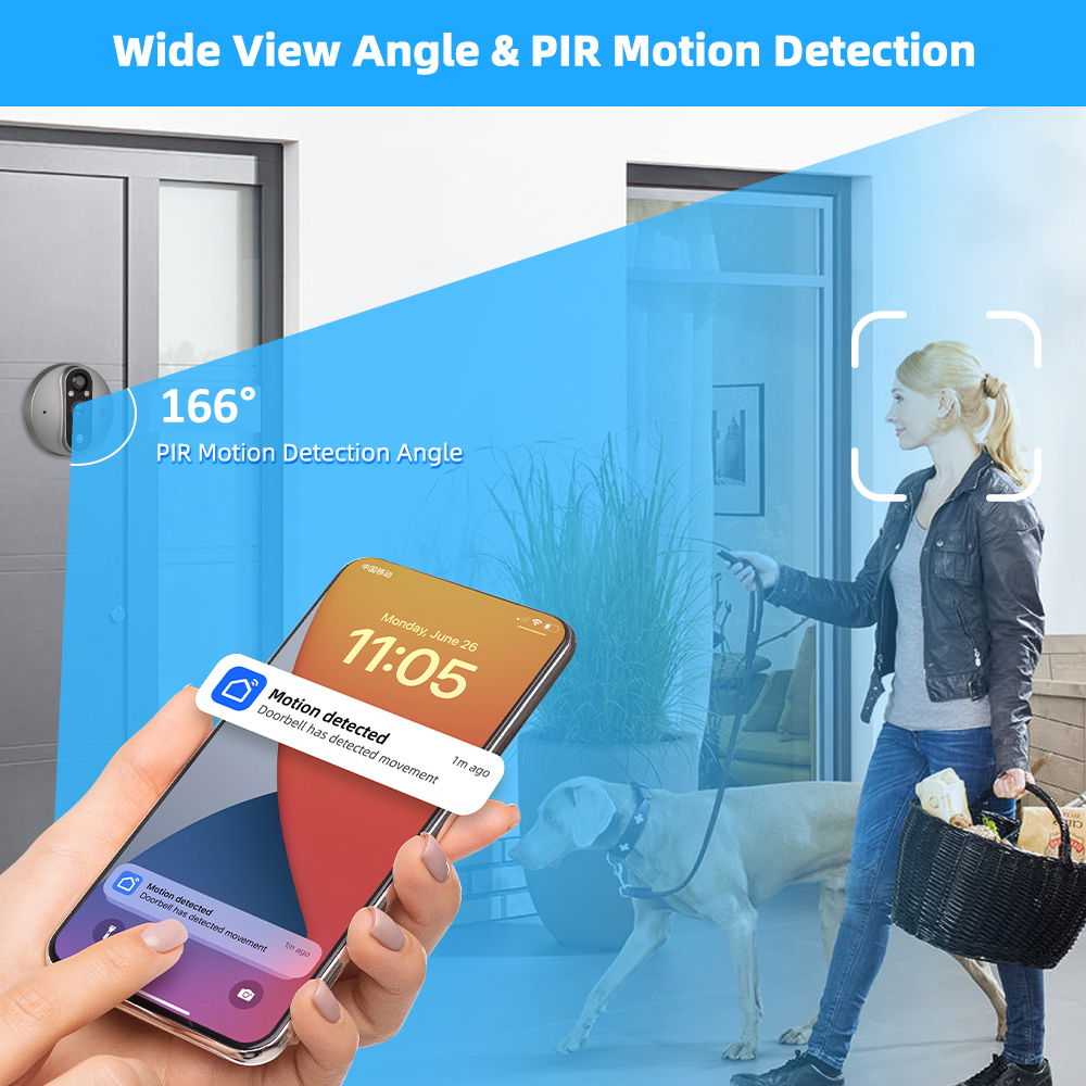 3MP WiFi Smart Tuya Peephole 5 - Home Security No Wifi Needed ulasan dan harga