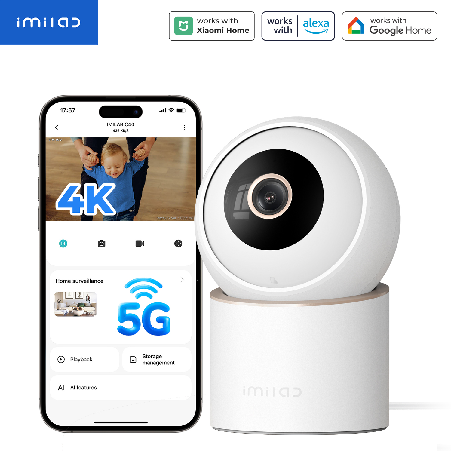 IMILAB C40 Home Security 5G Wi - Xiaomi Home Security 360 ulasan dan harga