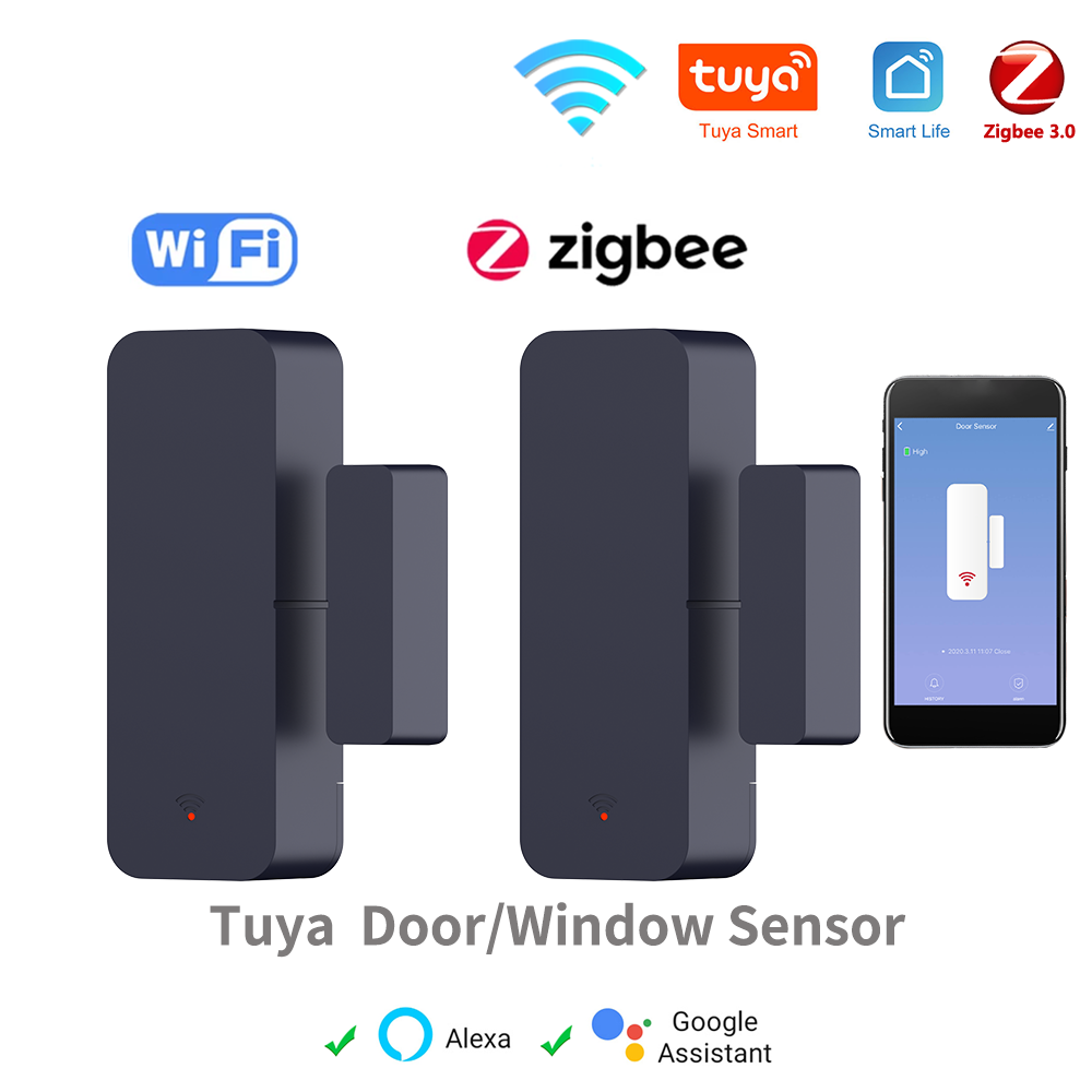 Tuya Zigbee Wifi Door Sensor W - Home Security Alexa ulasan dan harga