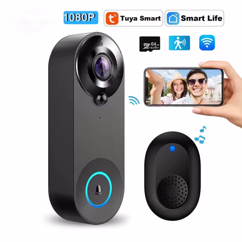 Tuya 1080P Wireless WIFI Doorb - Home Security No Wifi Needed ulasan dan harga