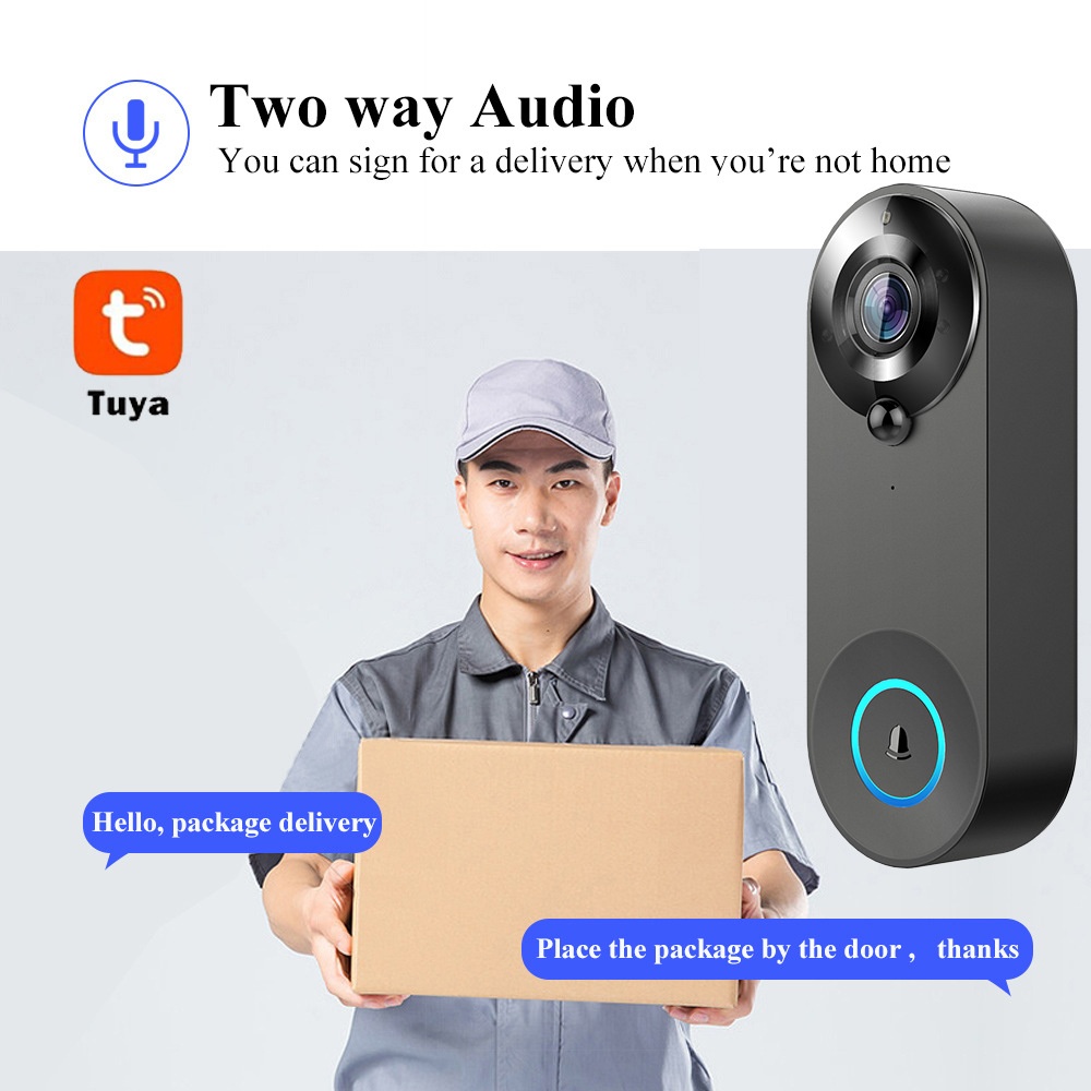 Tuya 1080P Wireless WIFI Doorb - Home Security No Wifi Needed ulasan dan harga
