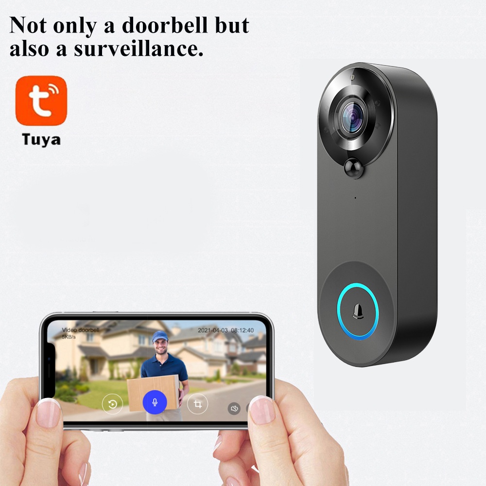 Tuya 1080P Wireless WIFI Doorb - Home Security No Wifi Needed ulasan dan harga