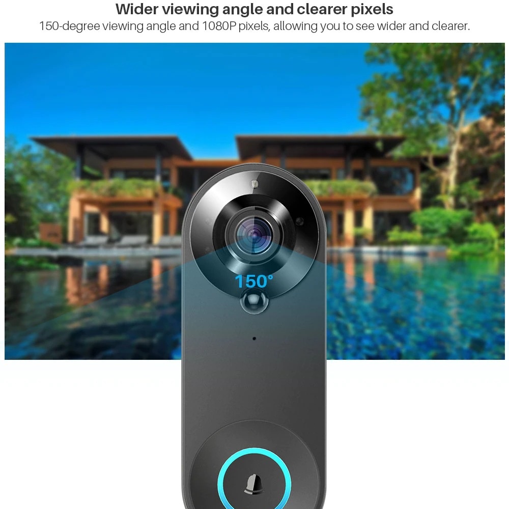Tuya 1080P Wireless WIFI Doorb - Home Security No Wifi Needed ulasan dan harga