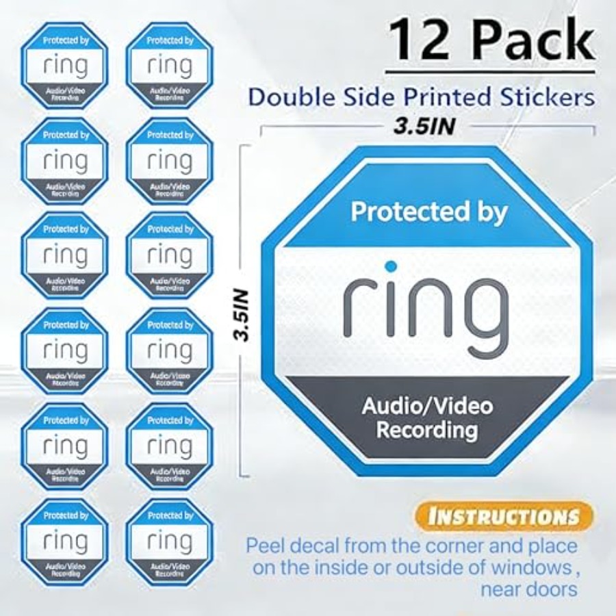 12 Pack Ring Security Stickers - Home Security Ring ulasan dan harga