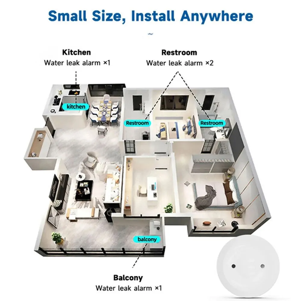 Zigbee3.0 Smart Water Leak Sen - Home Security Alexa ulasan dan harga