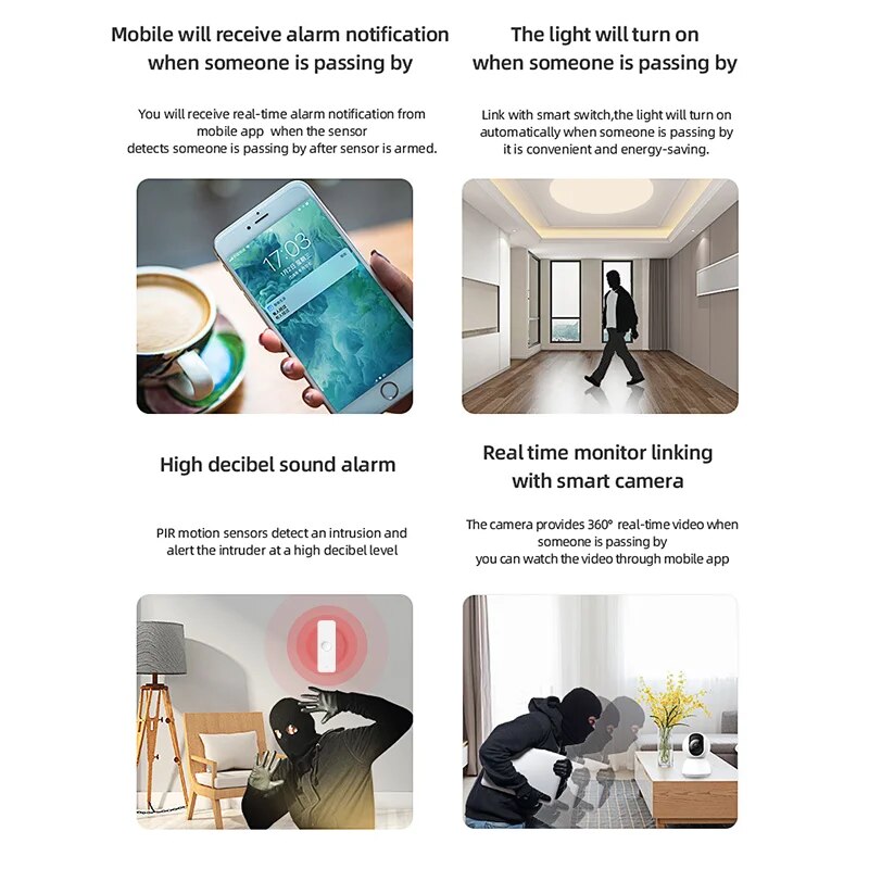 Tuya WiFi Zigbee PIR Motion Se - Home Security Alexa ulasan dan harga