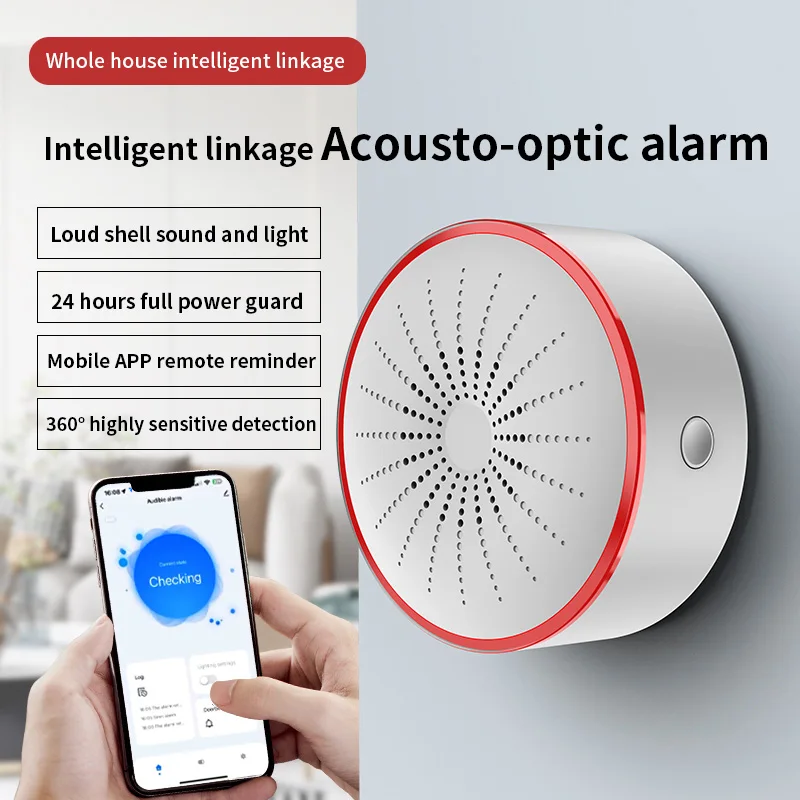 Tuya ZigBee Smart Siren 85DB W - Home Security Alexa ulasan dan harga
