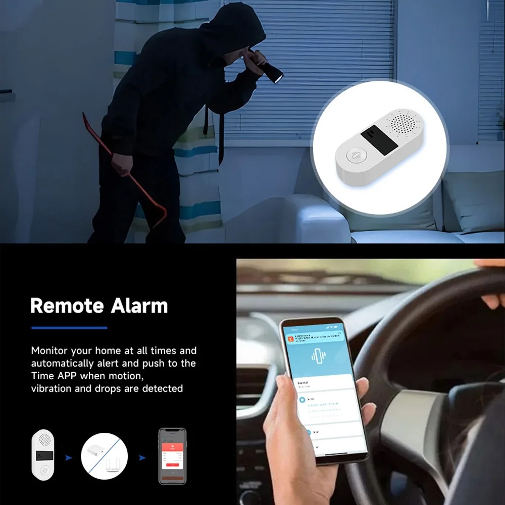 Tuya WiFi Vibration Sensor - 1 - Home Security Alexa ulasan dan harga