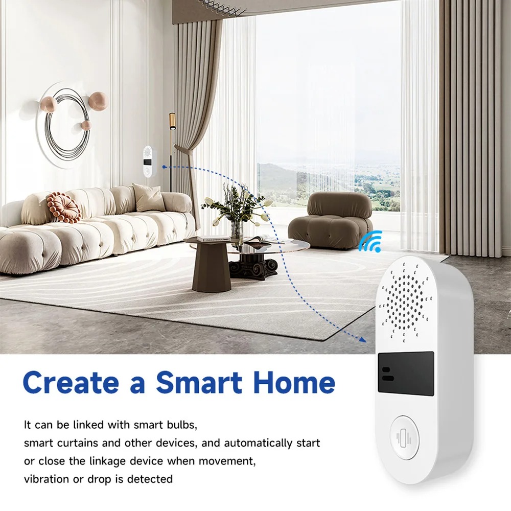 Tuya WiFi Vibration Sensor - 1 - Home Security Alexa ulasan dan harga