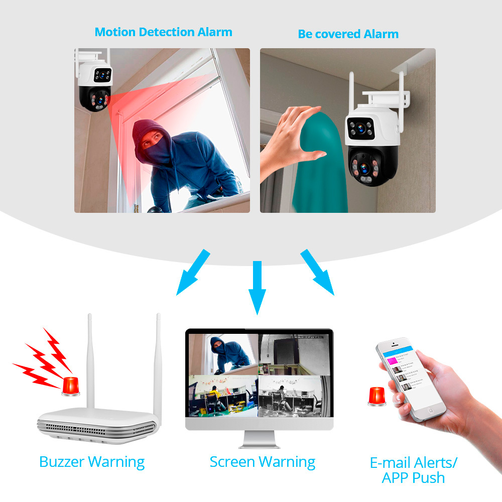 KERUI Waterproof 6MP HD Wirele - Home Security No Wifi Needed ulasan dan harga