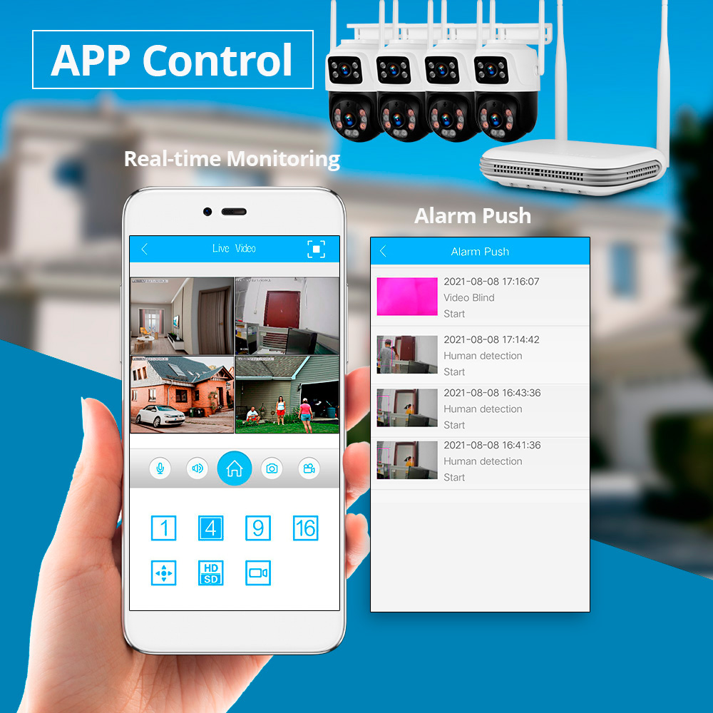 KERUI Waterproof 6MP HD Wirele - Home Security No Wifi Needed ulasan dan harga