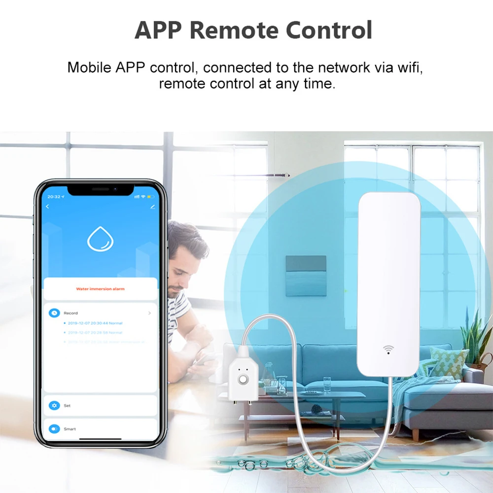 Tuya WiFi Zigbee Water Sensor  - Home Security Alexa ulasan dan harga