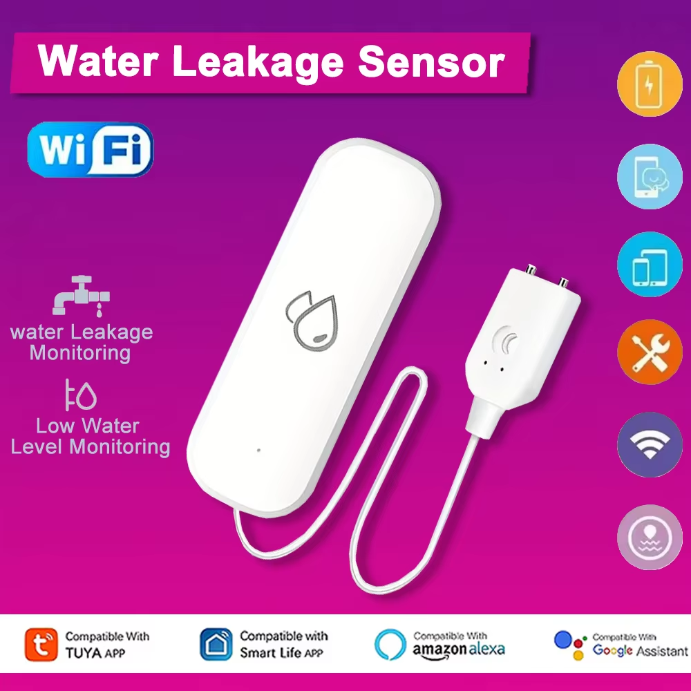 Tuya WiFi Water Leakage Alarm  - Home Security Alexa ulasan dan harga