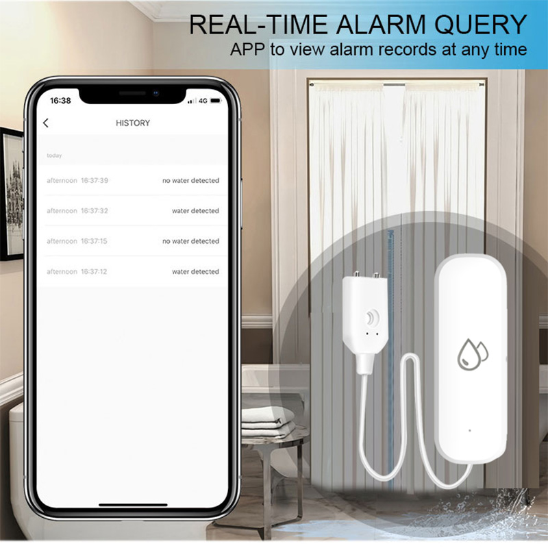 Tuya WiFi Water Leakage Alarm  - Home Security Alexa ulasan dan harga