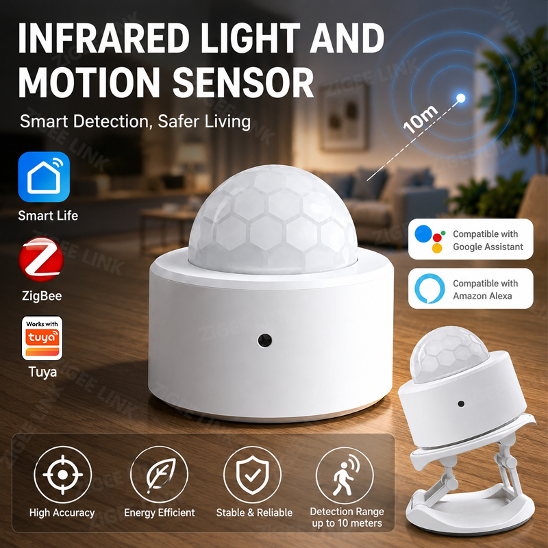 ZigBee 3.0 PIR Motion Sensor W - Home Security Alexa ulasan dan harga