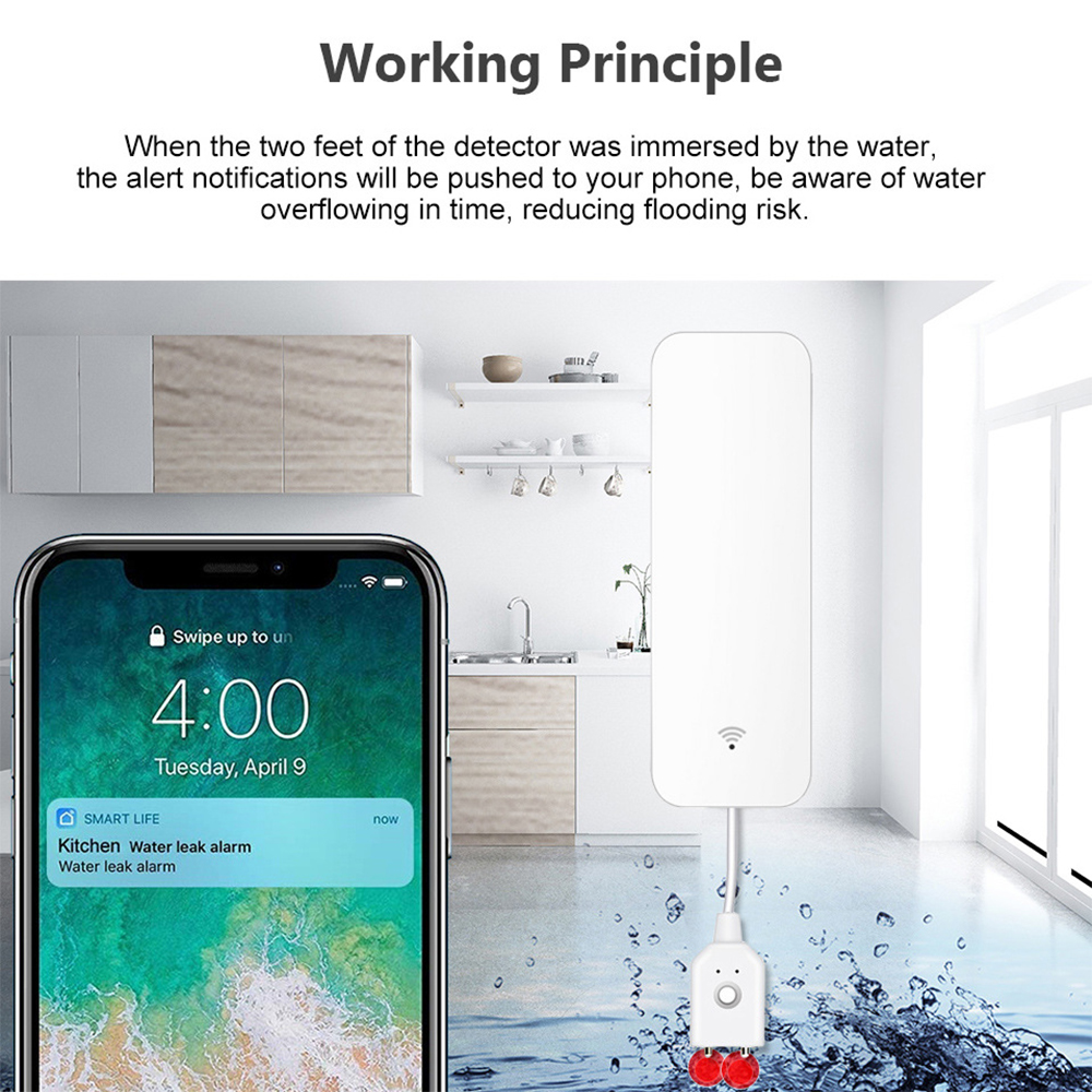 Tuya WiFi Smart Water Sensor L - Home Security Alexa ulasan dan harga