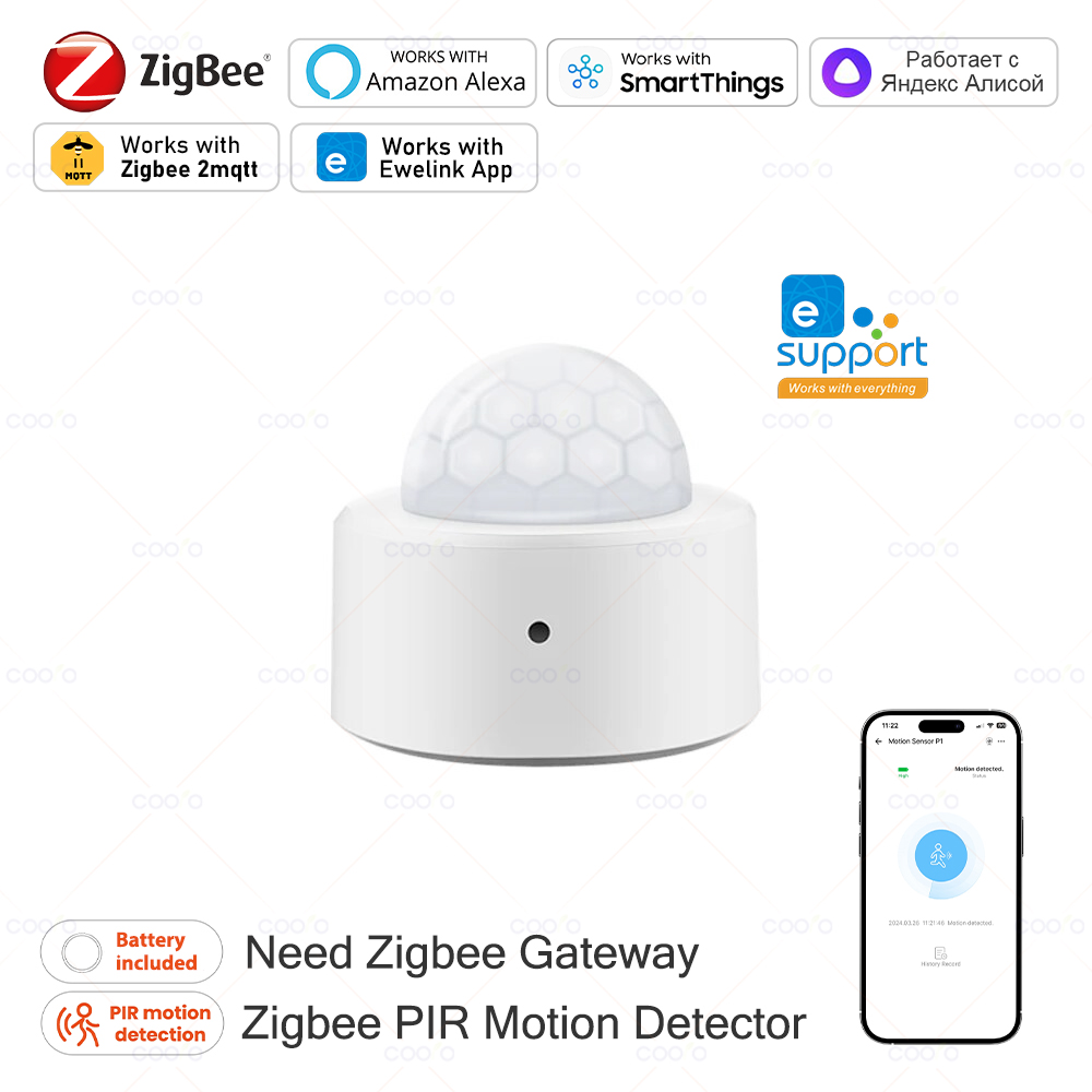 Zigbee Mini PIR Motion Sensor  - Home Security Alexa ulasan dan harga