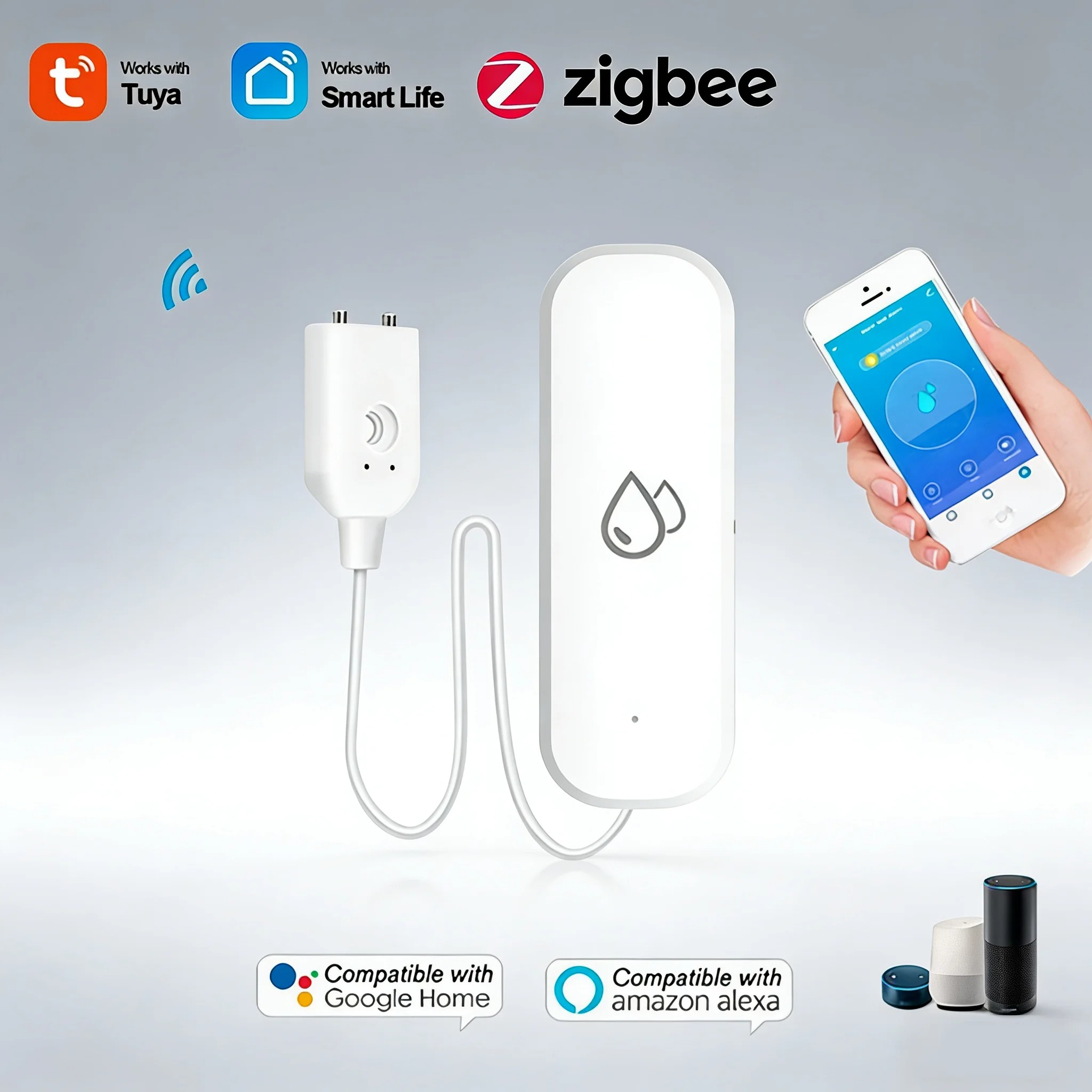 Smart Home Zigbee Water Leak D - Home Security Alexa ulasan dan harga
