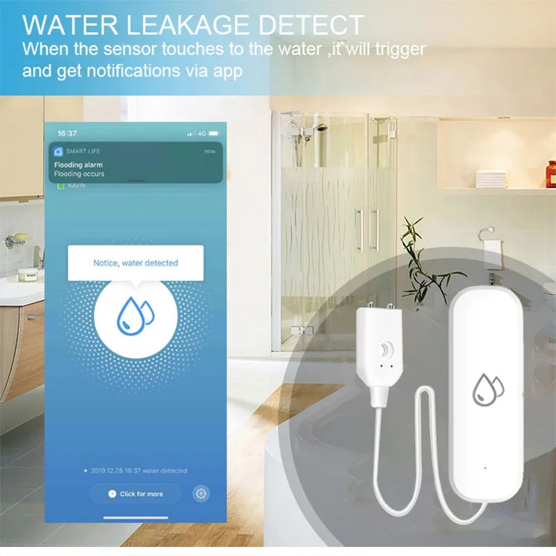 Smart Home Zigbee Water Leak D - Home Security Alexa ulasan dan harga