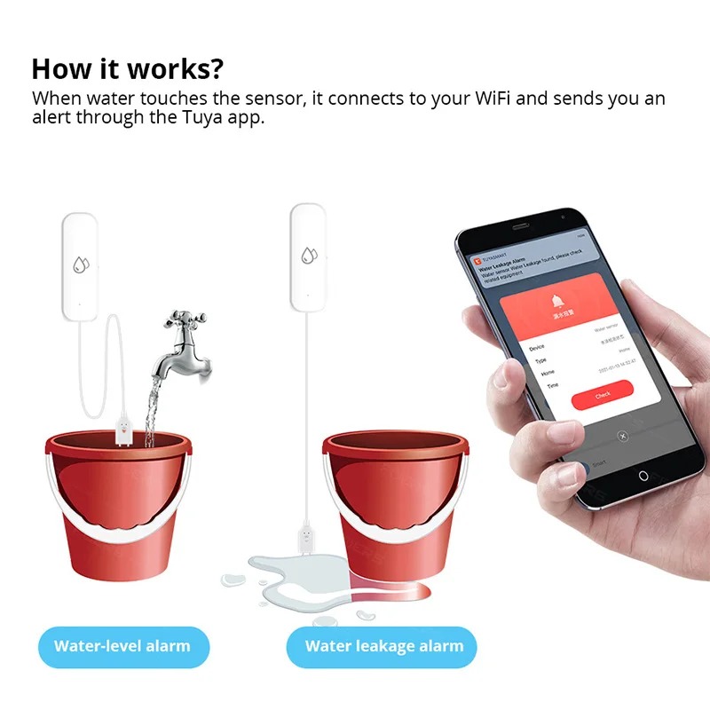 Smart Home Zigbee Water Leak D - Home Security Alexa ulasan dan harga